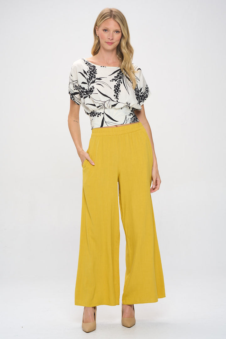 Floral Print Flowy Short Sleeve Top with Smock Bottom-4