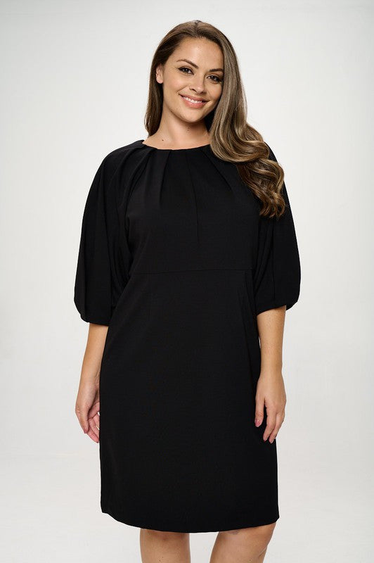 Balloon Sleeve Dress-0
