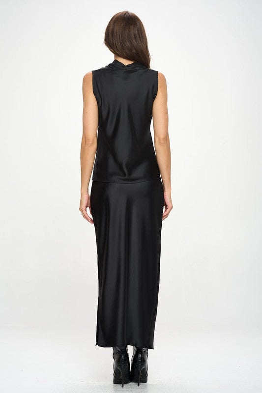 Silky Satin Vibrant V neck Sleeveless Top-4