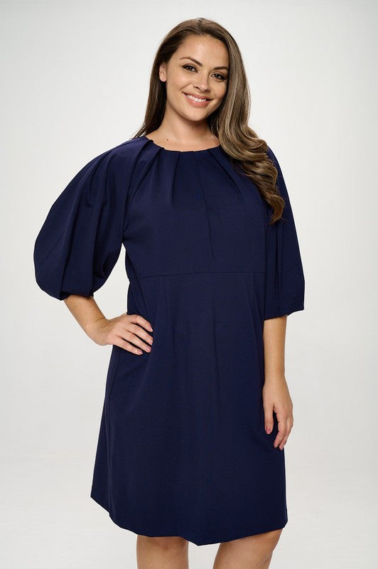 Balloon Sleeve Dress-0