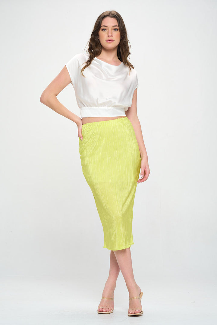 Satin Cowl Neck Short Sleeve Crop Top with Open Back Detail and Tie-4