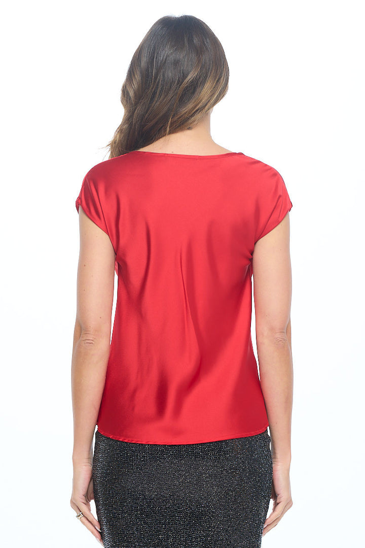 Solid Satin Top with Cowl Neck-3