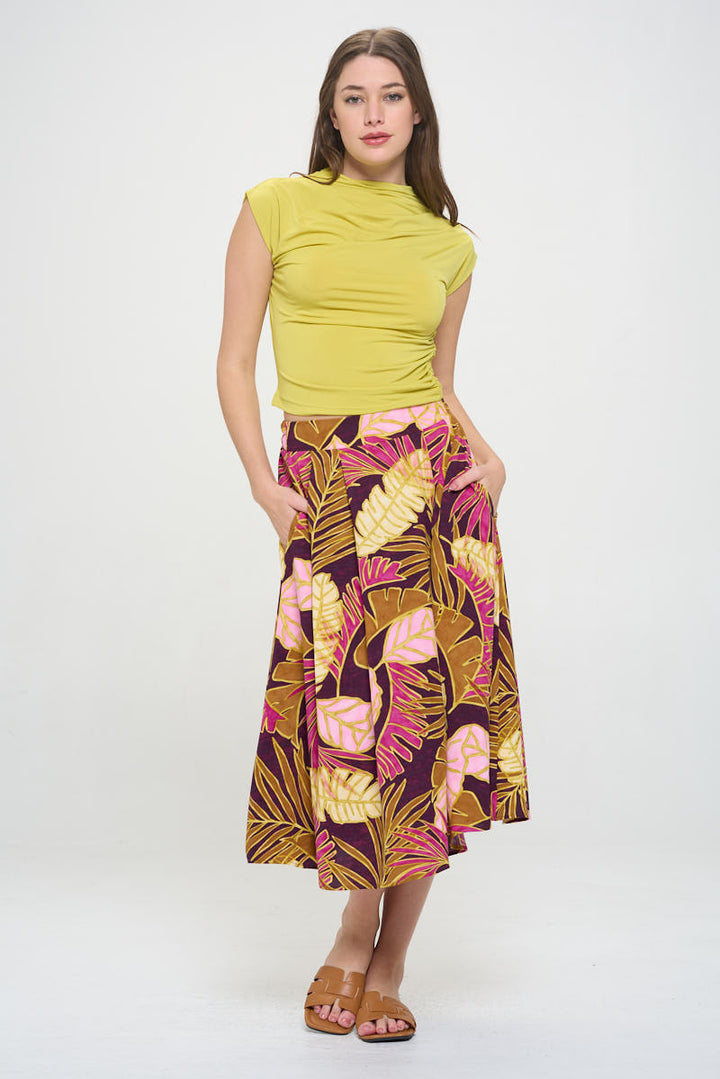 Mock neck Short Sleeve Ruched Crop Top-4