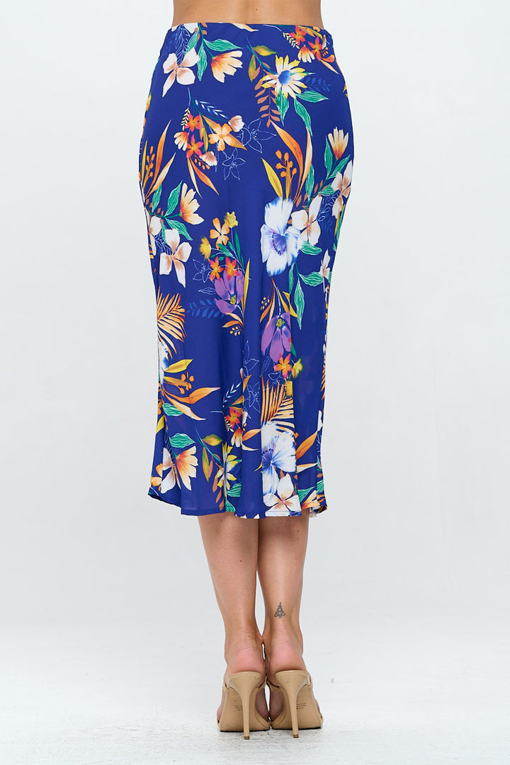 Tropical Print Midi Skirt-3