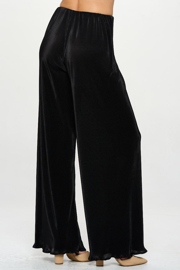 Vibrant Plisse Lined Straight Pants-2