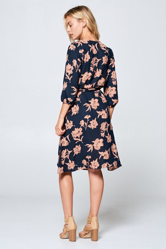 3/4 SLEEVE MIDI DRESS-2