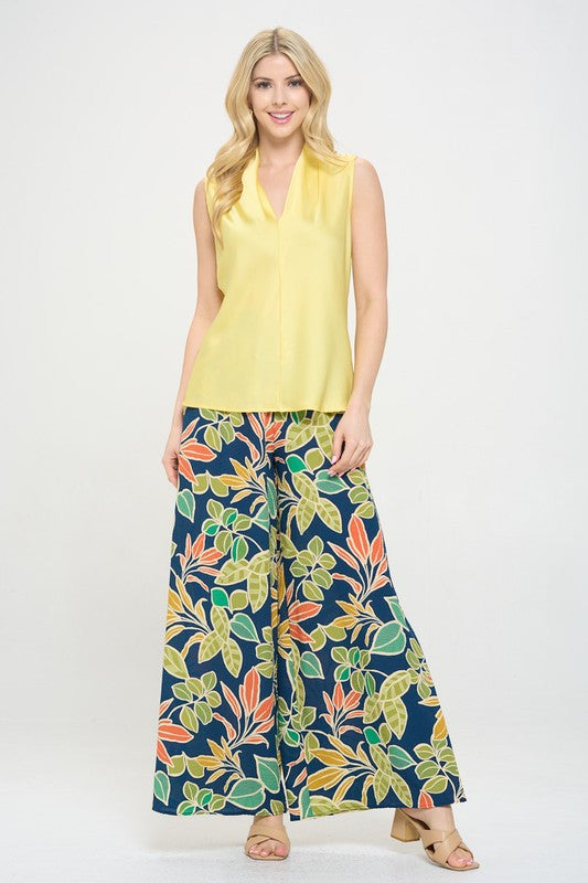 Silky Satin Vibrant V neck Sleeveless Top-4