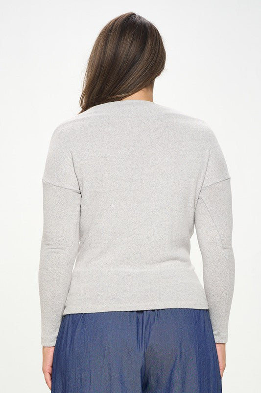 Heather Grey Off the Shoulder Top-3