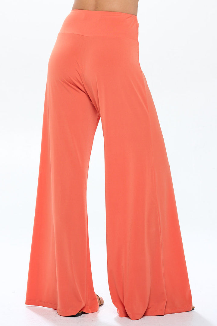 Solid Made in USA Solid Wide Leg Pants with Thick Waistband-2