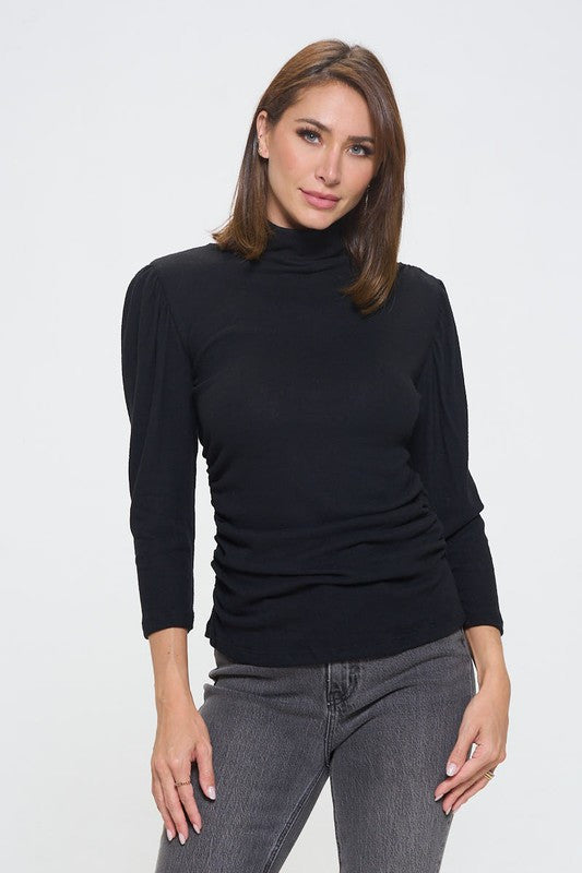 Knit Long Sleeve Turtleneck Top-2