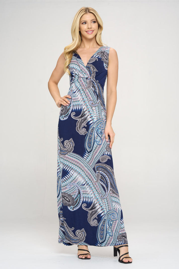 Maxi Paisley Print Maxi Dress-1