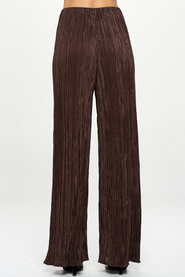 Vibrant Plisse Lined Straight Pants-3
