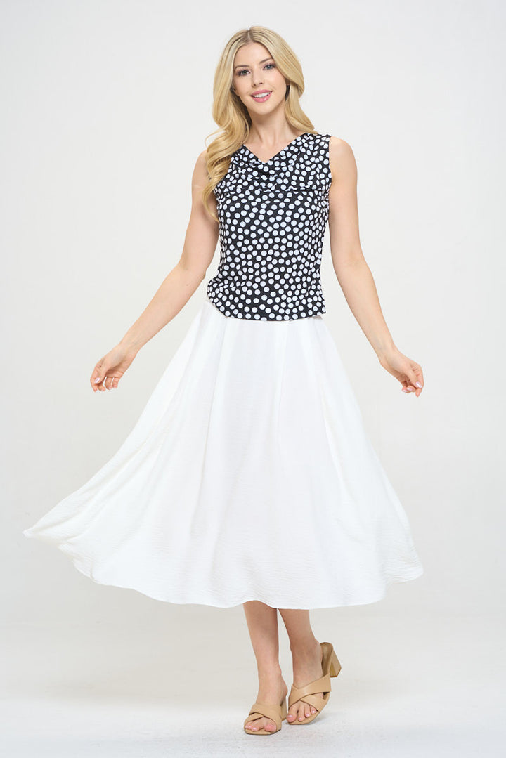 Polka Dot Cowl neck Sleeveless Top-4