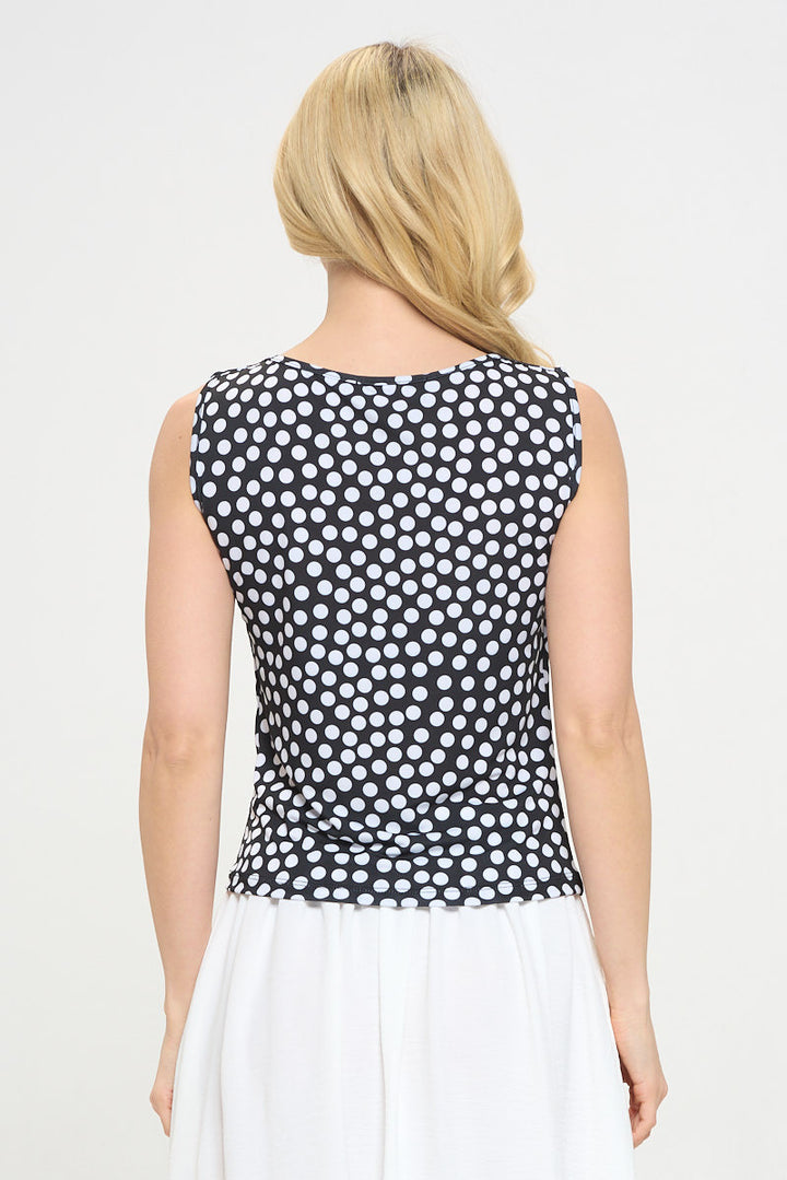 Polka Dot Cowl neck Sleeveless Top-3