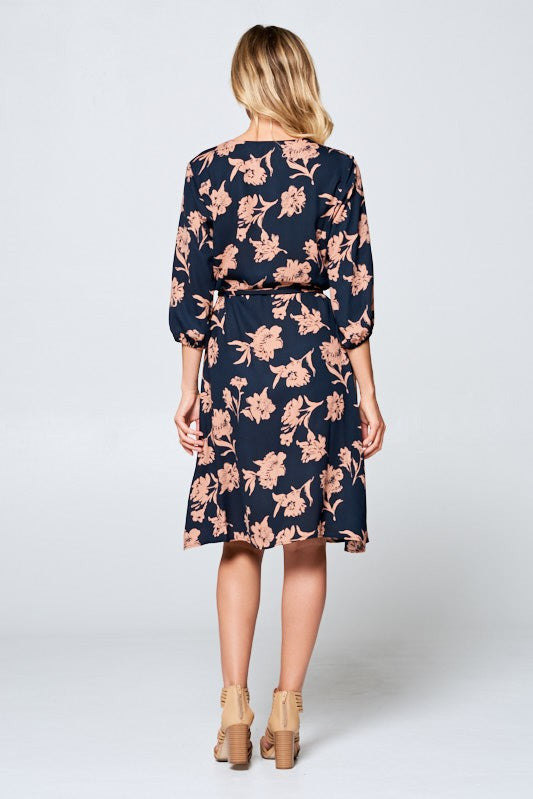 3/4 SLEEVE MIDI DRESS-3
