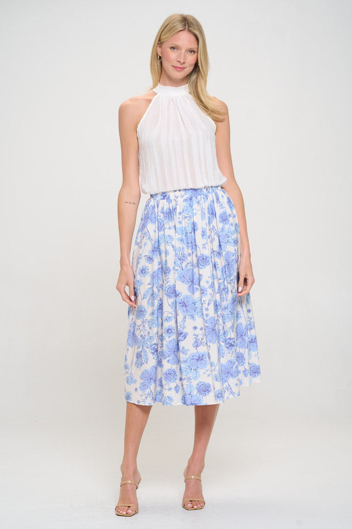Sheer Textured Halter Tie neck Sleeveless Top-4