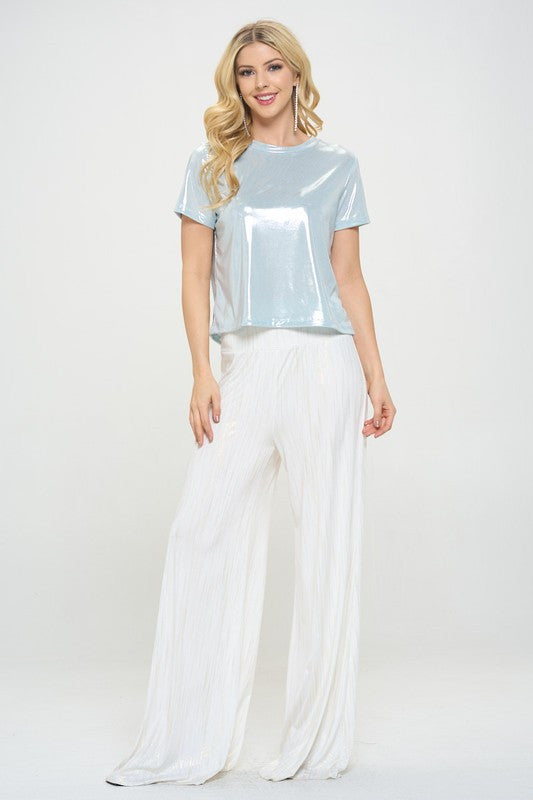 Metallic Short Sleeve Top-4