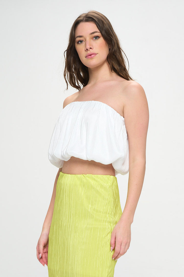 Vibrant Plisse Tube Crop Top-1