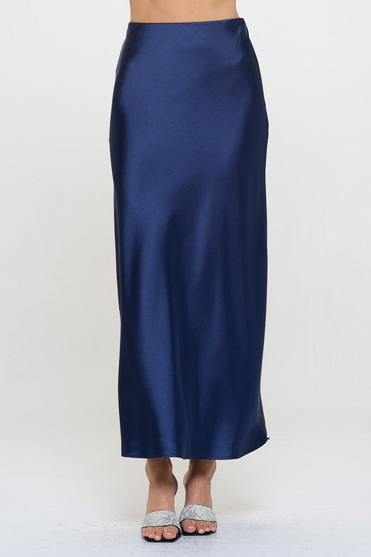 Silky Satin Maxi Skirt-0