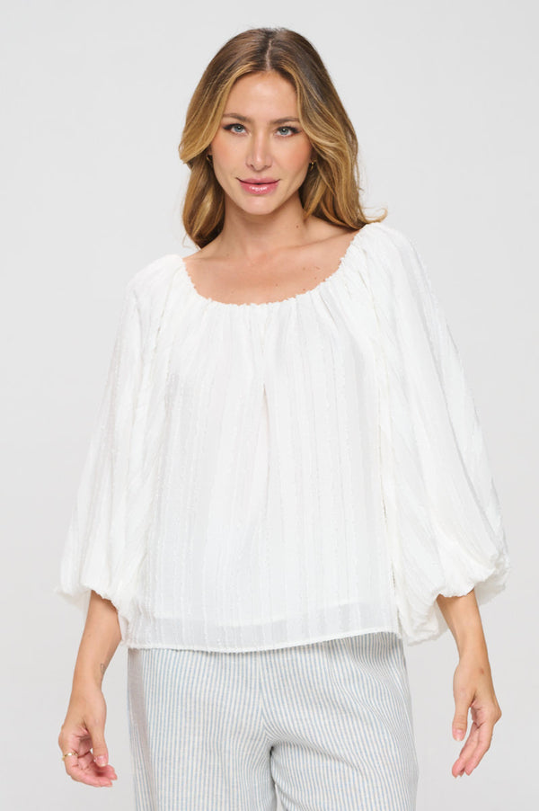 Versatile Sheer Heavy Boat Neck Top-0