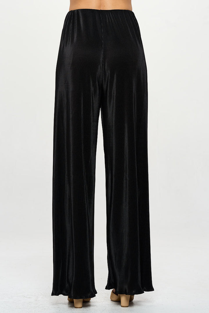 Vibrant Plisse Lined Straight Pants-3
