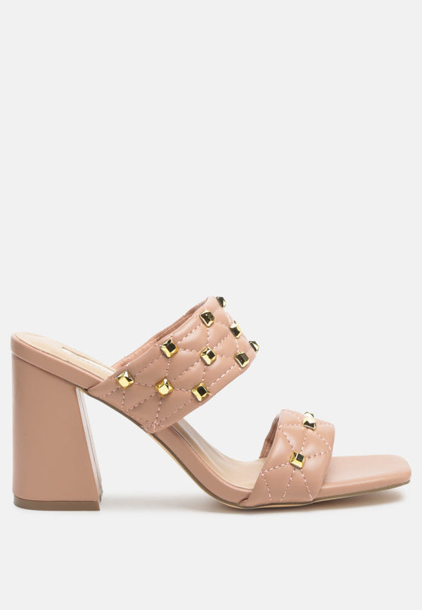 Fischer Stud Embellished Block Heel Sandals-5
