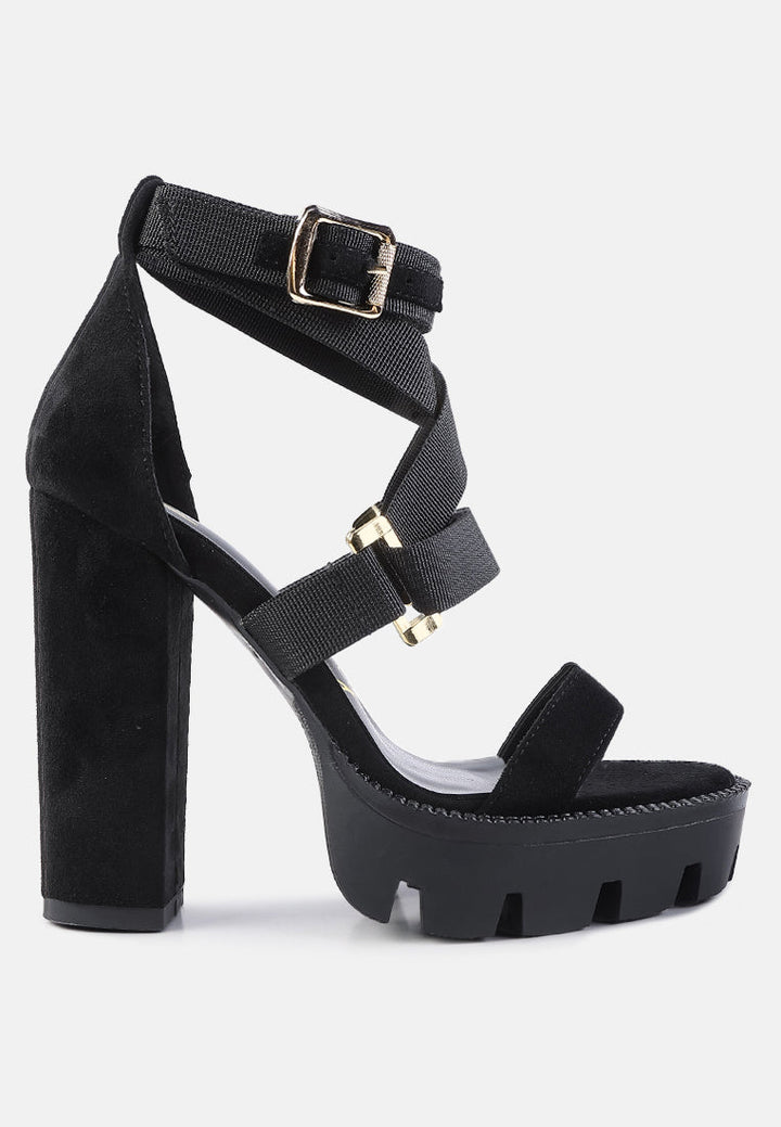 Fresh Daisy Harness Straps Block Heel Sandals-0