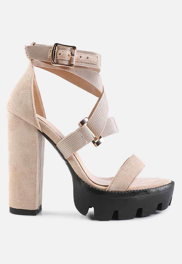 Fresh Daisy Harness Straps Block Heel Sandals-5