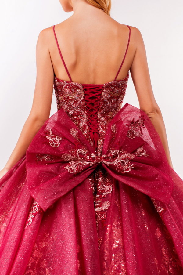 Sequin & Embroidery Embellished Bodice Glitter Mesh Quinceanera Dress-1