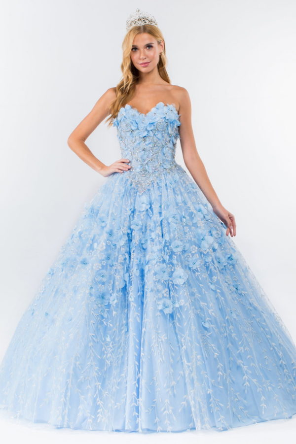 Sweetheart Neckline Beads and Jewel Embellished Bodice Quinceanera Dress w/ Mesh Cape-4