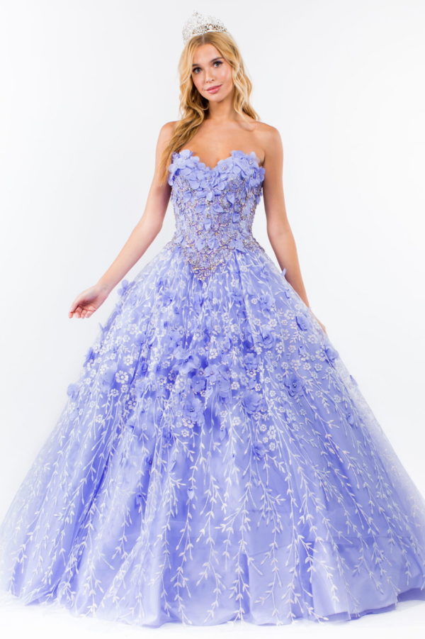 Sweetheart Neckline Beads and Jewel Embellished Bodice Quinceanera Dress w/ Mesh Cape-6