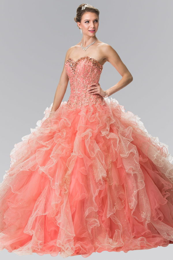 Beads Embellished Embroidery Tulle Quinceneara Dress with Bolero-4
