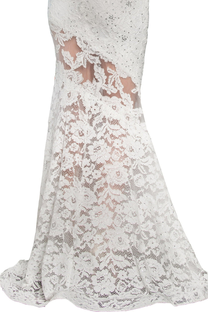 Illusion Cut-Out Lace Long Dress-3