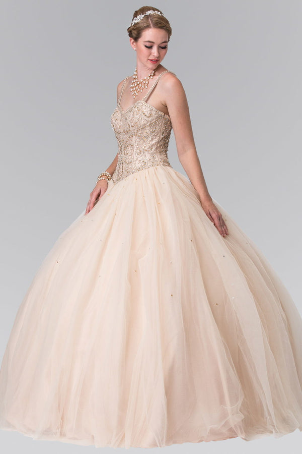 Sweetheart Neckline and Beaded Strap Quinceanera Dress (Bolero Not Included)-0