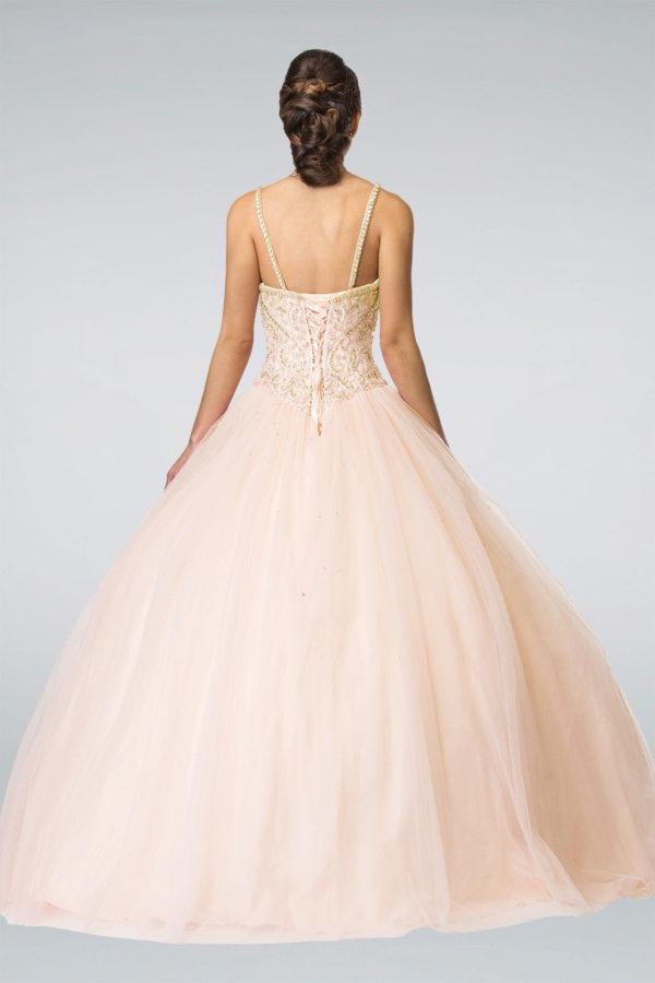 Sweetheart Neckline and Beaded Strap Quinceanera Dress (Bolero Not Included)-3