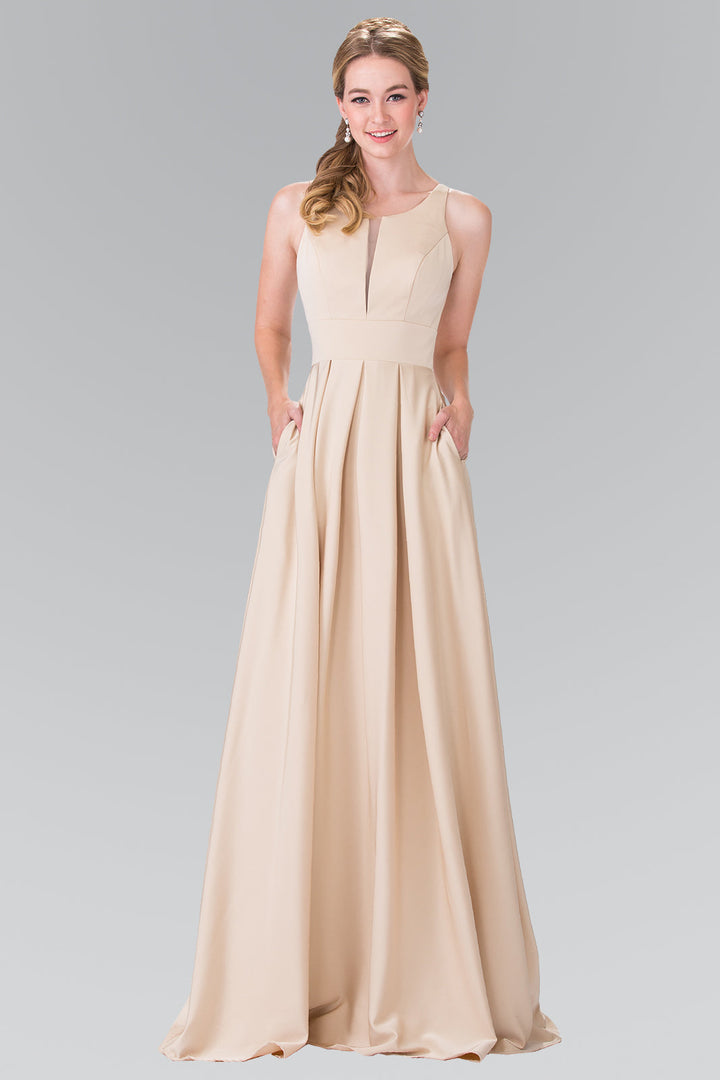 Notched Scoop and Long Skirt Long Prom Dress GLGL2365-4