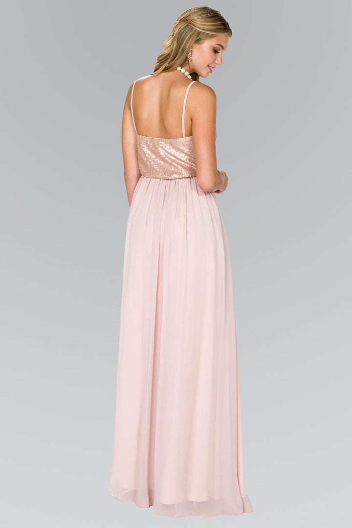Full Sequin Top Chiffon Long Prom Dress GLGL2416-1