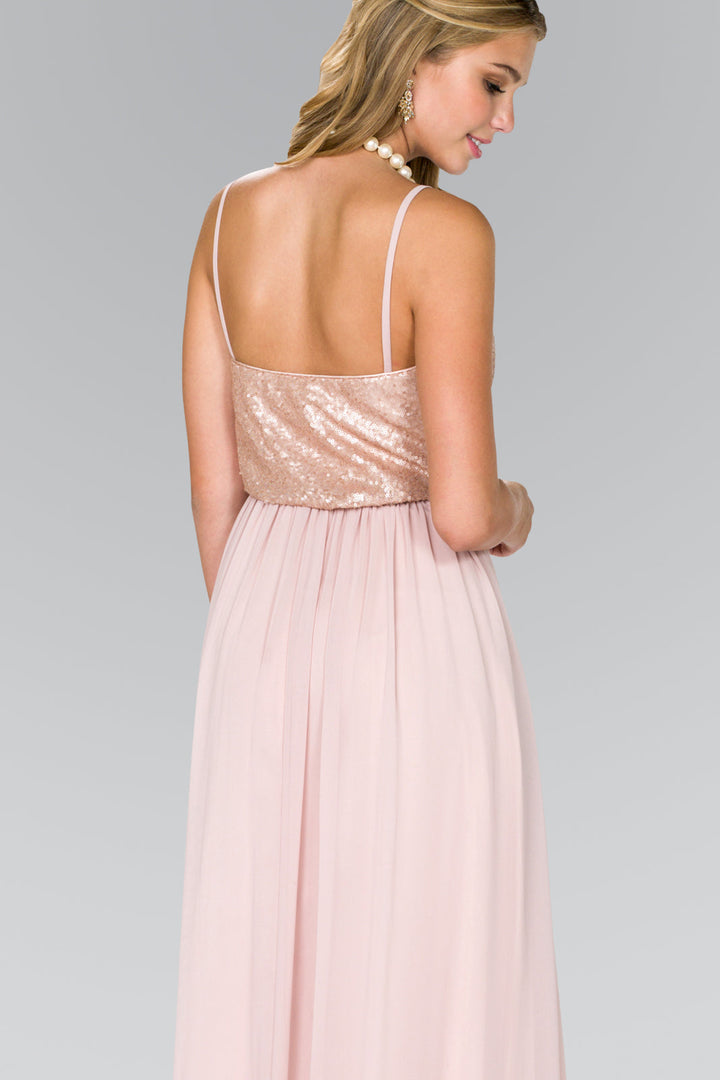 Full Sequin Top Chiffon Long Prom Dress GLGL2416-3