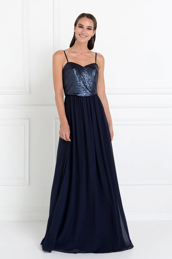 Full Sequin Top Chiffon Long Prom Dress GLGL2416-5