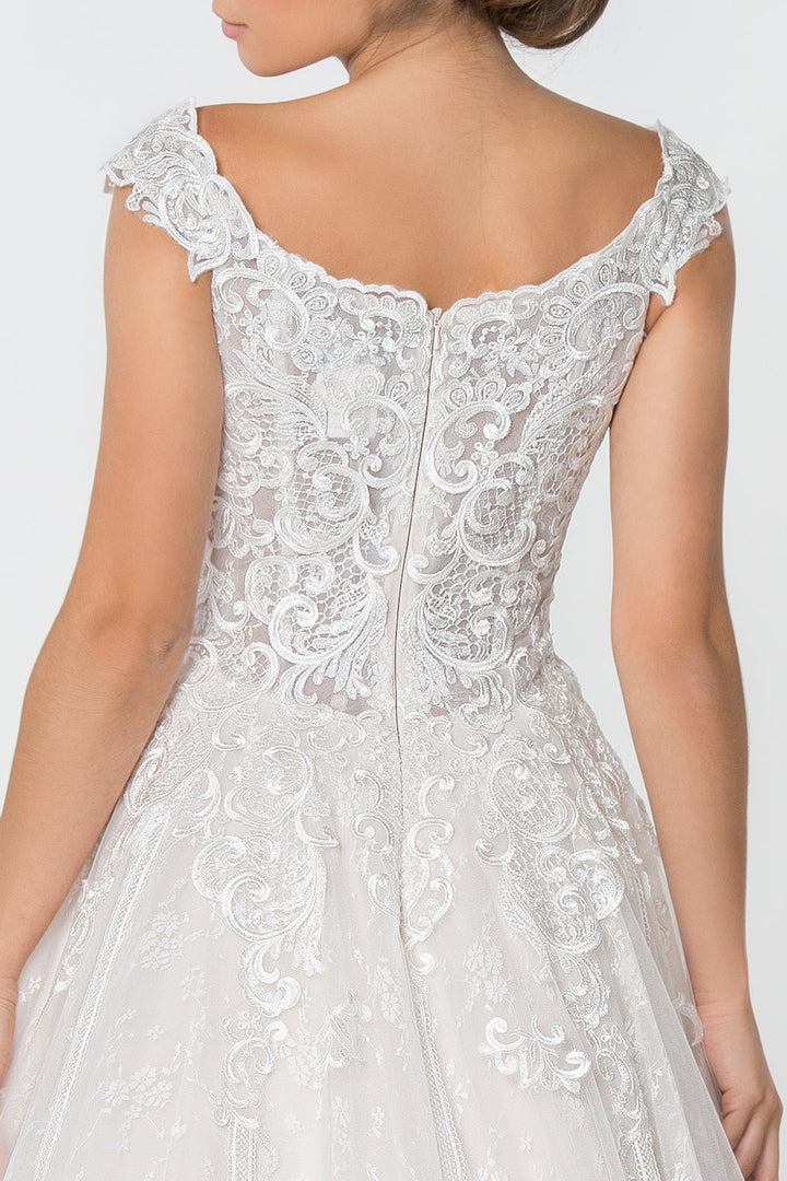 Lace Embellished Bodice A-Line Long Wedding Dress GLGL2823-3