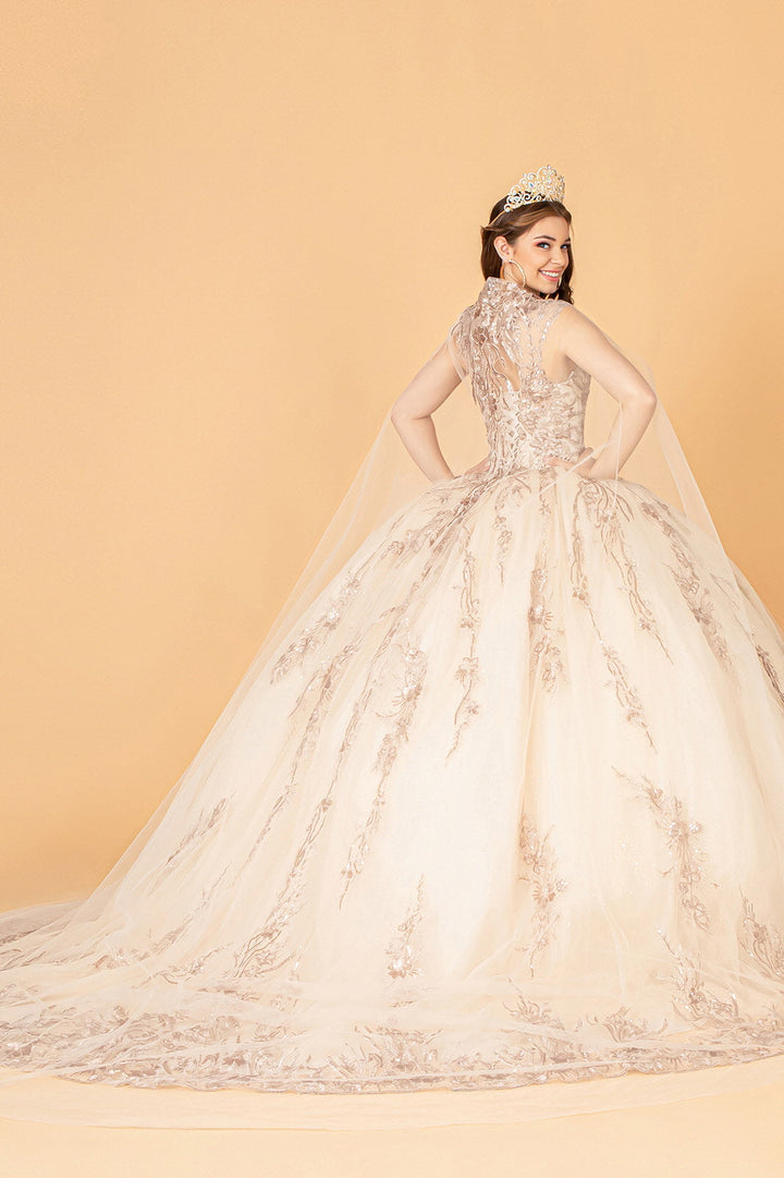 Sequin Glitter Embellished w/ Corset Back Quinceanera Dress GLGL3076-1
