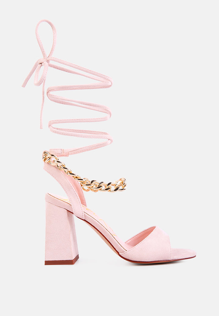 Gone Gurl Metal Chain Lace Up Sandals-6
