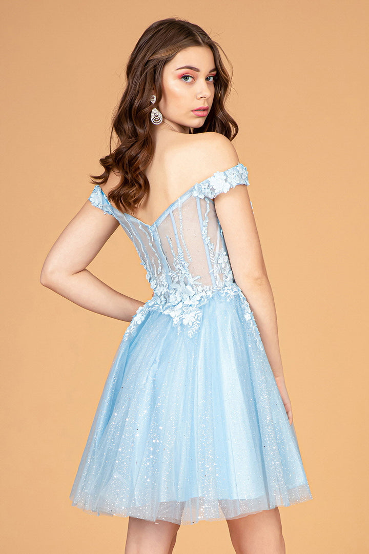 Illusion Sweetheart Mesh Babydoll Short Dress w/ Sheer Bodice-3