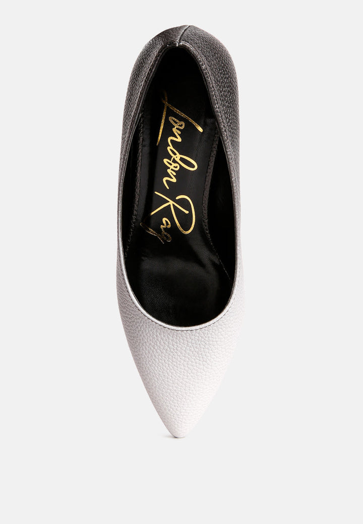 Harlow Metallic Accent Block Heel Pumps-3