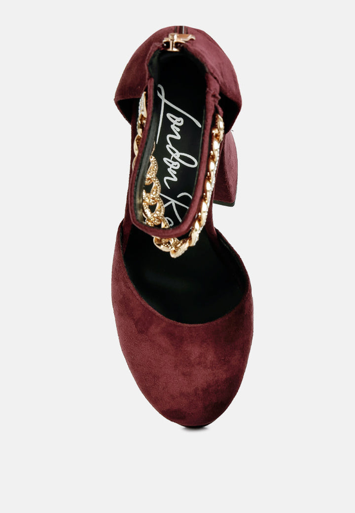 Lucky Me Block Platform Sandal With Metal Chain-3