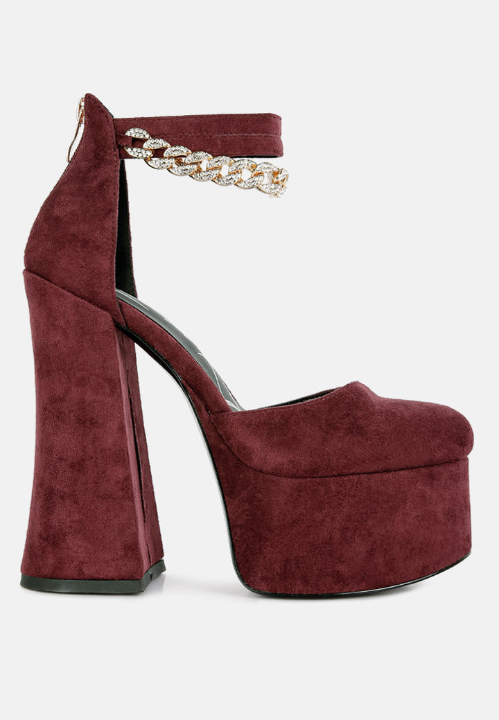 Lucky Me Block Platform Sandal With Metal Chain-0