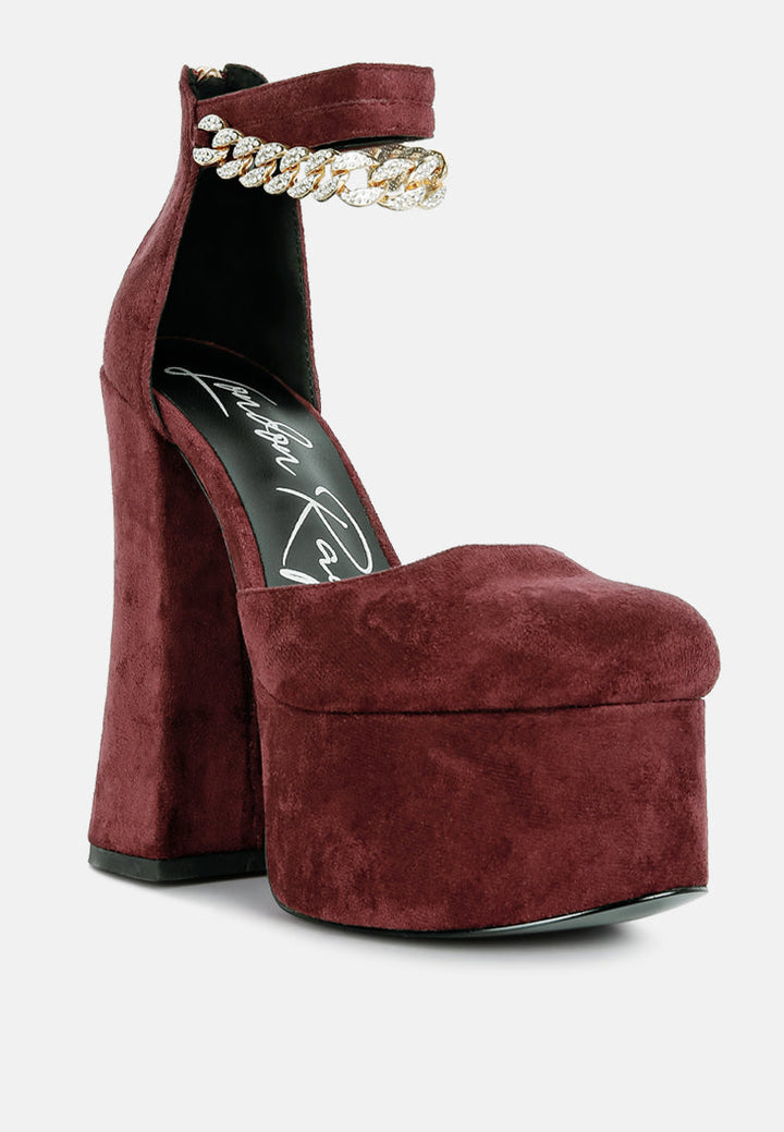 Lucky Me Block Platform Sandal With Metal Chain-1