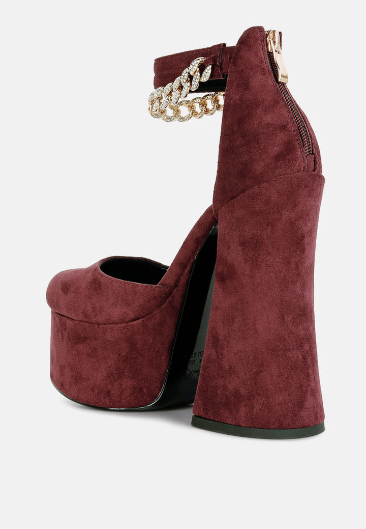 Lucky Me Block Platform Sandal With Metal Chain-2