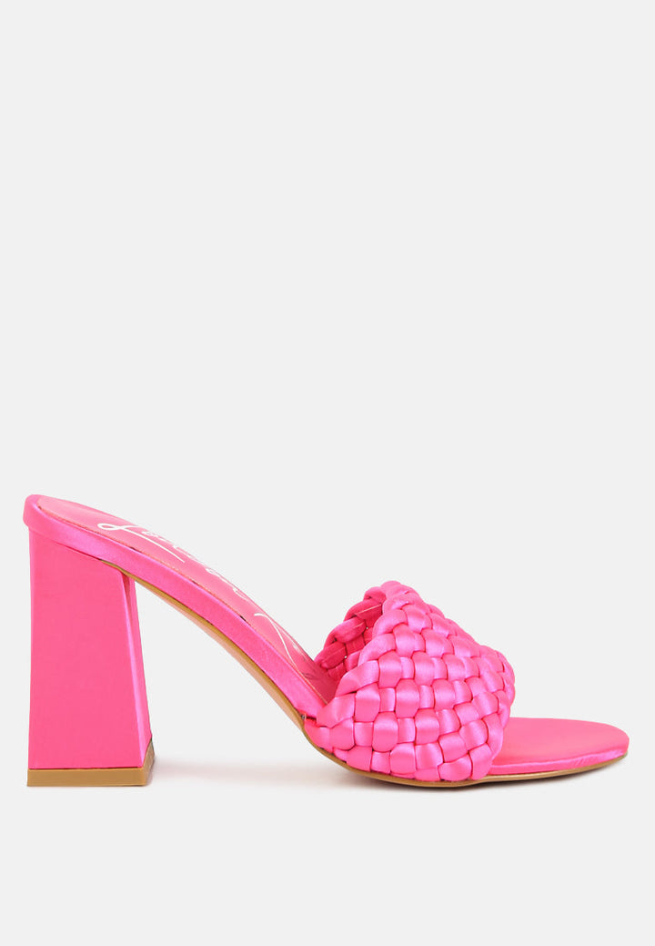 Lust Look Braided Satin Block Sandals-5