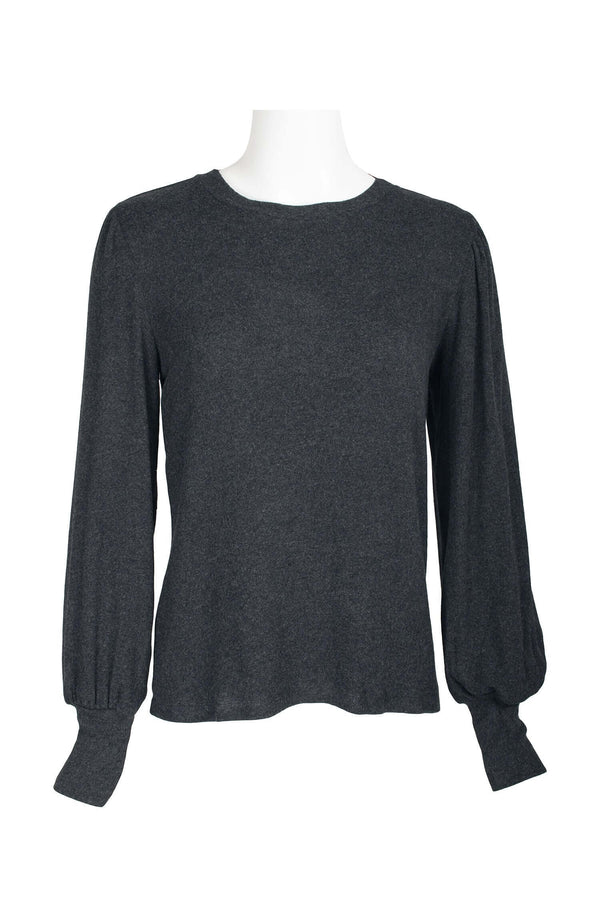 Catherine Malandrino Crew Neck Long Sleeve Elastic Cuff’s Solid Knit Top-5